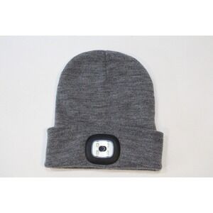 LED‎ Lighted Beanie Hat Winter Cap Gray Knit Acrylic Etsfmoa Rechargable